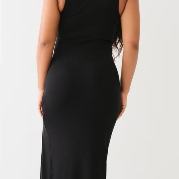 True Religion coral almond‎ sleeveless fitted sexy lace up midi dress size large - Picture 4 of 7